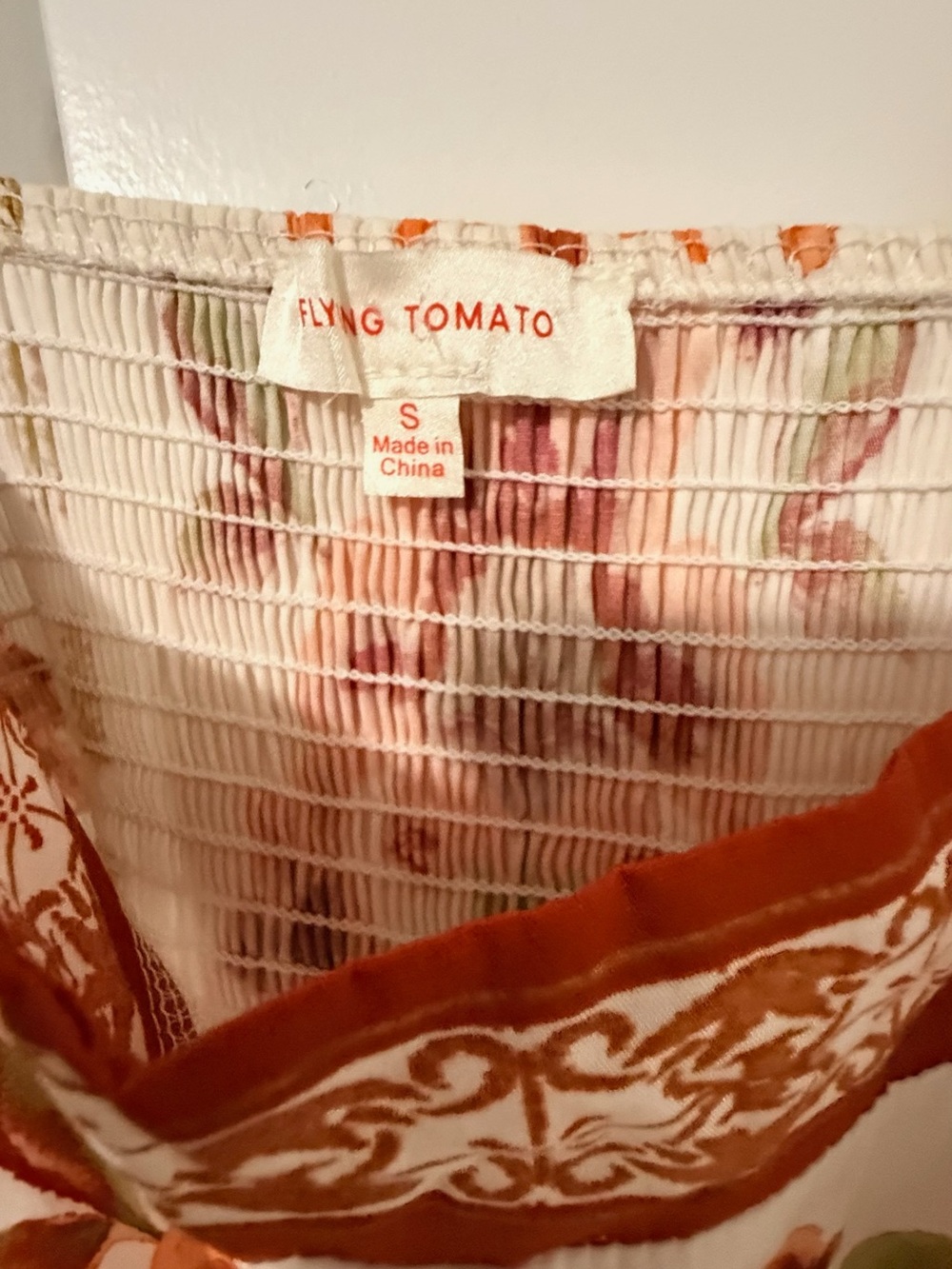 Flying Tomato Cream Maxi Dress with Rust Floral Print - Picture 8 of 16